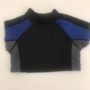 JOE BOXER  boys black, blue, and grey,‎ swim shirt size 8 in  great condition